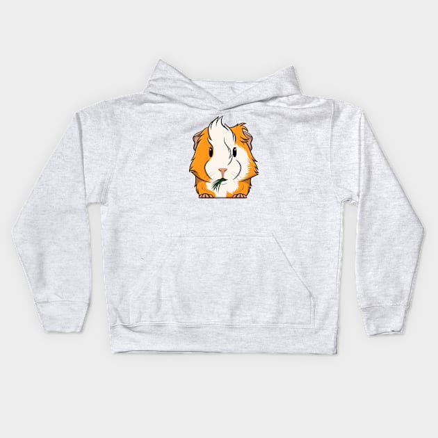 Orange/White Abyssinian Guinea Pig Kids Hoodie by DeguArts